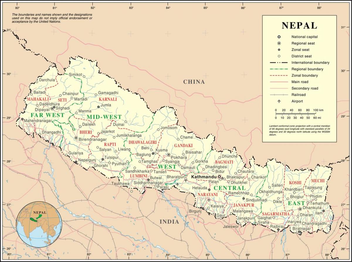 bản đồ đường sắt của nepal