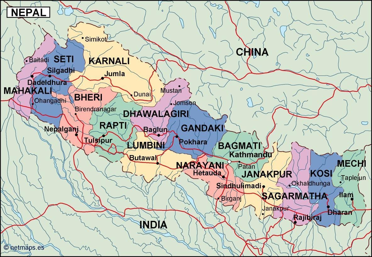Bản đồ kỹ thuật số nepal