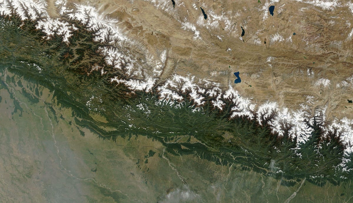 Bản đồ của vệ tinh nepal sống