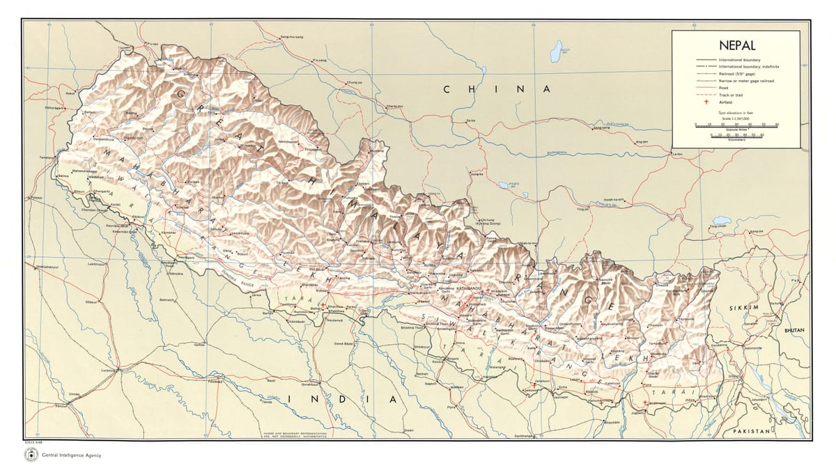 nepal đào tạo bản đồ đường