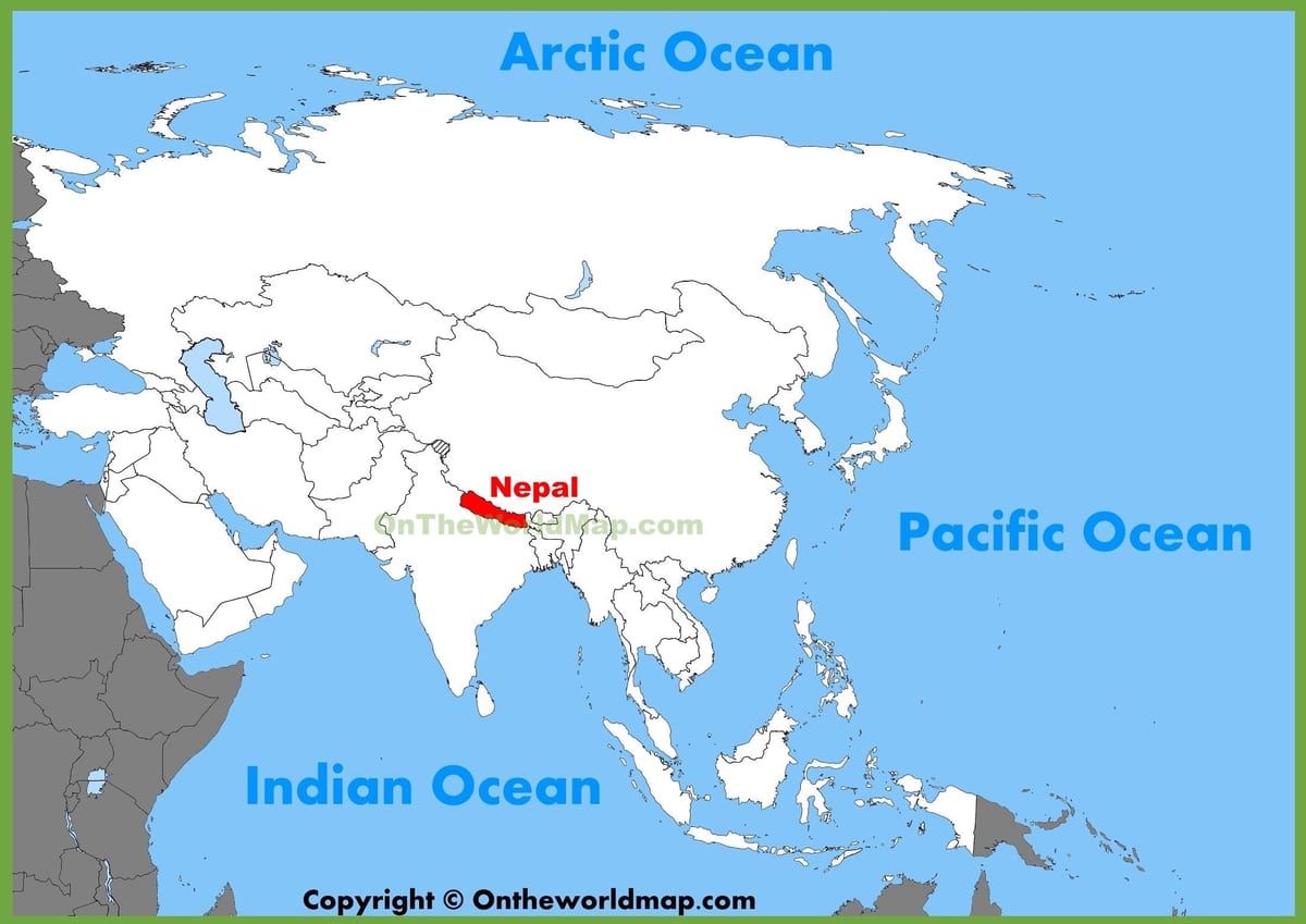 nepal trong bản đồ châu á