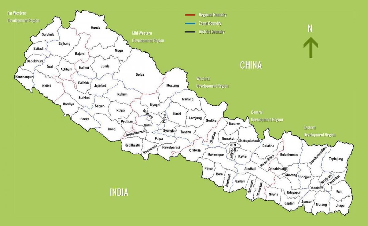 một bản đồ của nepal