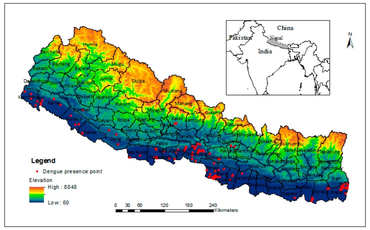 Bản đồ của nepal khí hậu