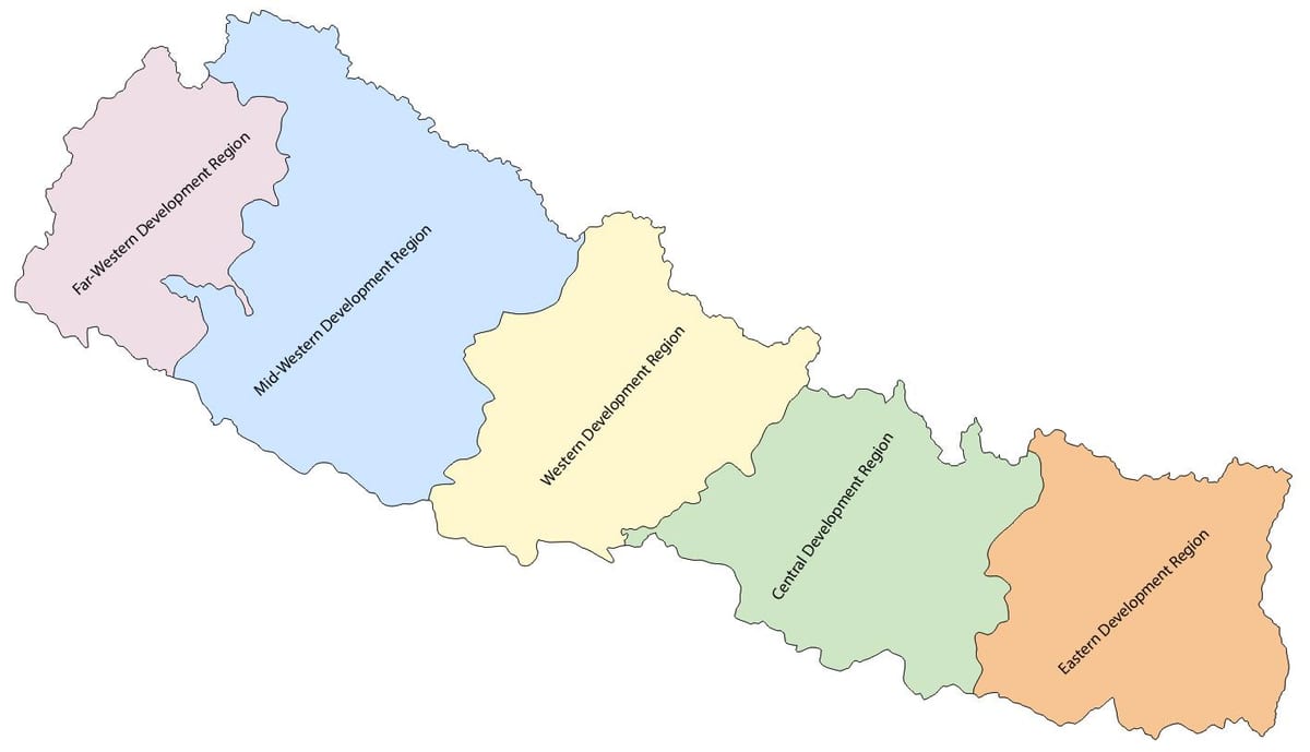 bản đồ của nepal với phát triển khu vực