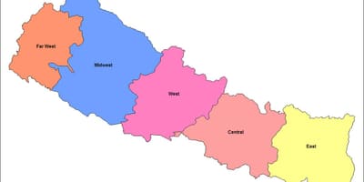 Bản đồ của đông phát triển khu vực của nepal