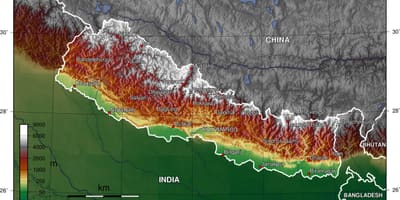 Địa hình bản đồ của nepal
