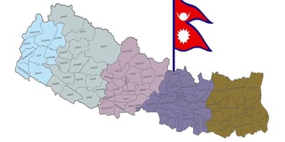 Bản đồ của nepal với cờ