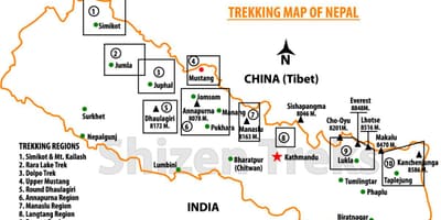 Nepal trek bản đồ