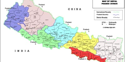 7 pradesh nepal bản đồ