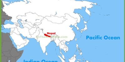 Nepal trong bản đồ châu á