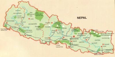 Nepal du lịch bản đồ