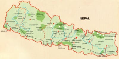 Bản đồ của nepal với du lịch những nơi