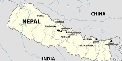 Bản đồ của nepal himalaya